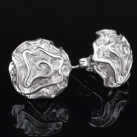 Mässing Stud Örhänge, Blomma, äkta silver plated, leda & kadmiumfri, 13mm, Säljs av Par