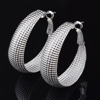 Brass Hoop Earring real silver plated lead & cadmium free Sold By Pair