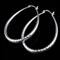 Brass Hoop Earring real silver plated lead & cadmium free Sold By Pair