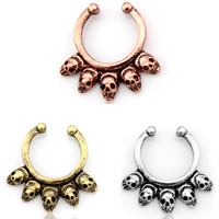 Nariz de aleación de zinc Joyería Piercing, Calavera, chapado, más colores para la opción, libre de plomo & cadmio, 20mm, 12PCs/Bolsa, Vendido por Bolsa