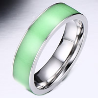 Emaille Mood Finger Ring, Roestvrij staal, met Silicone, verschillende grootte voor keus & voor vrouw & luminated, 4mm, Verkocht door PC