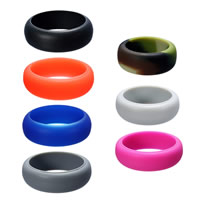 Bague Unisex, silicone, unisexe & normes différentes pour le choix, couleurs mélangées, 8mm, 20PC/lot, Vendu par lot