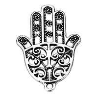 Zink Alloy Hamsa Vedhæng, Zinc Alloy, antik sølv farve forgyldt, islam smykker & hule, nikkel, bly & cadmium fri, 23x34x1.50mm, Hole:Ca. 2mm, 100pc'er/Lot, Solgt af Lot