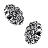 Perles fleurs en alliage de zinc, Plaqué de couleur d'argent, protéger l'environnement, sans nickel, plomb et cadmium, 10x10x4mm, Trou:Environ 1mm, 500PC/lot, Vendu par lot