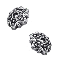 Zinc Alloy Bead Cap Flower antique silver color plated nickel lead & cadmium free Approx 1mm Sold By Lot