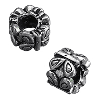 Zinklegering European Beads, Zinc Alloy, antiek zilver plated, zonder troll, nikkel, lood en cadmium vrij, 7x9.50x9mm, Gat:Ca 4.5mm, 200pC's/Lot, Verkocht door Lot