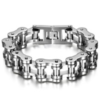 Titanium Staal Armband, voor de mens, oorspronkelijke kleur, 18mm, Lengte Ca 9 inch, 3strengen/Bag, Verkocht door Bag