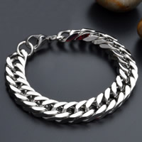 Titanium Staal Armband, kinketting & voor de mens, oorspronkelijke kleur, 11mm, Per verkocht Ca 8.5 inch Strand