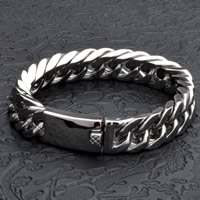 Titanium Stål Armbånd, bremse kæde & for mennesket, oprindelige farve, 14mm, Solgt Per Ca. 8.5 inch Strand