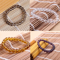 Bracelets de cristal, Rond, plus de couleurs à choisir, 8mm, Longueur Environ 7 pouce, 10Strandstoron/sac, Vendu par sac