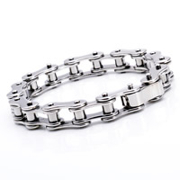 Muži náramek a náramek, Titanium ocel, pro muže, Původní barva, olovo a kadmium zdarma, 11mm, Prodáno za Cca 8.5 inch Strand