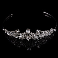 Tiaras, Cink Alloy, s Kristal, srebrne boje pozlaćen, za svadba & faceted & s Rhinestone, dovesti i kadmija besplatno, 160mm, Prodano By PC