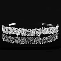 Tiaras, Sinc Alloy, dath airgid plated, do bridal & le rhinestone, luaidhe & caidmiam saor in aisce, 160x19mm, Díolta De réir PC