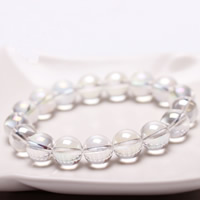 Clear Quartz Armband, Rund, färgrik pläterade, 12mm, Såld Per Ca 6.5 inch Strand