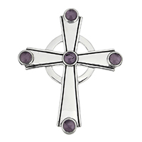 Roestvrij staal Cross Hangers, met Glas, Oversteken, zwart maken, 62x75x7.50mm, Gat:Ca 6x12mm, Verkocht door PC