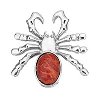 Pendants Coral, Cruach dhosmálta, le Grass Coral, Spider, nádúrtha, dúbailte-poll, dath bunaidh, 44x45x12mm, Poll:Thart 4x5.5mm, Díolta De réir PC