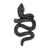 Rostfritt stål Animal Hängen, ROSTFRITT STÅL, Snake, med strass & svärta, 31x57.50x4mm, Hål:Ca 5x8mm, Säljs av PC