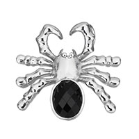 Acier inoxydable animaux Pendentifs, avec verre, araignée, facettes & double trou, couleur originale, 35.50x33x8mm, Trou:Environ 4x7mm, Vendu par PC