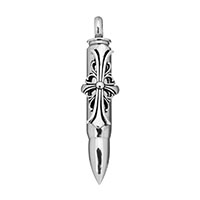 Stainless Steel Bullet Pendant blacken Approx 8mm Sold By PC