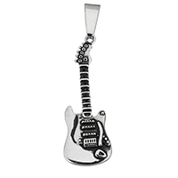 Stainless Steel Pendants Guitar blacken Approx Sold By PC