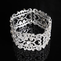 Bruids Armbanden, Zinc Alloy, platinum plated, voor bruids & met strass, lood en cadmium vrij, 35mm, Per verkocht Ca 7 inch Strand