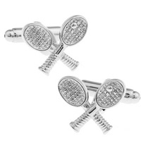 Cufflinks Brass Tennis Racket platinum color plated nickel lead & cadmium free 10-20mm Sold By Pair