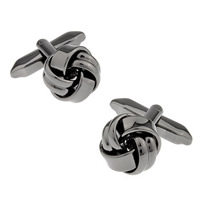 Cufflinks Brass Flower plumbum black color plated nickel lead & cadmium free 10-20mm Sold By Pair