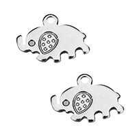 Acciaio inossidabile Animal Ciondoli, acciaio inox, Elefante, colore originale, 11x9x1mm, Foro:Appross. 1mm, 1000PC/lotto, Venduto da lotto