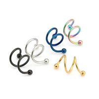 In acciaio inox curvato Barbell, placcato, colori misti, 1.2mm, 3mm, 50PC/lotto, Venduto da lotto