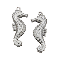 Acciaio inossidabile Animal Ciondoli, acciaio inox, Cavalluccio marino, colore originale, 10x26.50x4mm, Foro:Appross. 1.5mm, 1000PC/lotto, Venduto da lotto