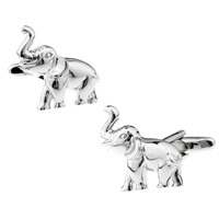 Manchetknopen, Messing, Olifant, platinum plated, nikkel, lood en cadmium vrij, 10-20mm, Verkocht door pair