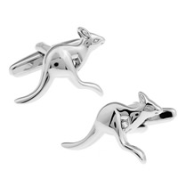 Cufflinks Brass Kangaroo platinum color plated nickel lead & cadmium free 10-20mm Sold By Pair