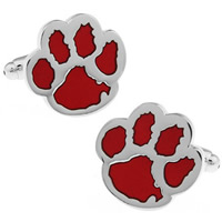 Cufflinks Brass Bear Paw platinum color plated enamel nickel lead & cadmium free 10-20mm Sold By Pair