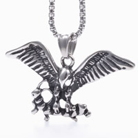 Titanium Steel Pendants Eagle blacken Approx 3-5mm Sold By Bag