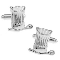 Manchetknopen, Messing, Beker, platinum plated, nikkel, lood en cadmium vrij, 10-20mm, Verkocht door pair