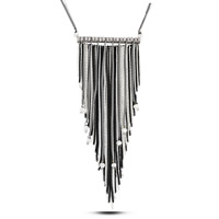 Mode-Fringe-Halskette, Eisen, mit Kristall, QuasteTroddel, Spritzlackierung, handgefertigt & Twist oval & facettierte, frei von Blei & Kadmium, 131x46mm, verkauft per ca. 33.5 ZollInch Strang