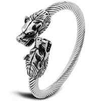 Men Bracelet Titanium Steel Lion for man & blacken Inner Approx 62mm Length Approx 7.7 Inch Sold By Lot