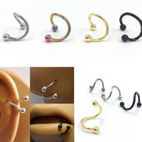 Bijoux de Piercing nez en acier inoxydable, acier inoxydable 316L, Placage, couleurs mélangées, 3mm, 1.2mm, 50PC/lot, Vendu par lot