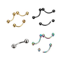 Stainless Steel Lip Ring 316L Stainless Steel plated mixed colors 3mm Sold By Lot