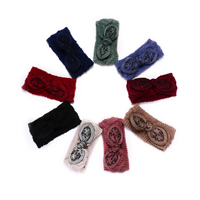 Headband Wool with Polyester Bowknot elastic mixed colors Length Approx 16.5 Inch Sold By Lot