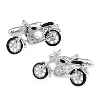 Cufflinks Brass Motorcycle platinum color plated enamel nickel lead & cadmium free 10-20mm Sold By Pair