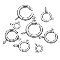 Rozsdamentes acél tavaszi Ring Kapcsos, Stainless Steel, különböző méretű a választás, az eredeti szín, 100PC-k/Lot, Által értékesített Lot