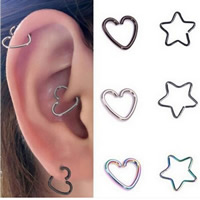 Pendientes Piercing de Oreja en Acero Inoxidable, chapado, mixto, 7mm, Vendido por UD