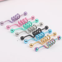 Stainless Steel Straight Barbell plated mixed colors Sold By Bag