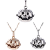 Bola boule pendentif, laiton, Citrouille, Placage, plus de couleurs à choisir, protéger l'environnement, sans nickel, plomb et cadmium, 25x28mm, Trou:Environ 3-5mm, 2PC/sac, Vendu par sac