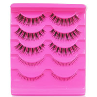 Umělá vlákna Falešné řasy Set, horní Lash & Dolní Lash, s Umělá hmota, pro pod okem & pro ženy, káva barva, 5-7mm,6-12mm, 5páry/Box, Prodáno By Box