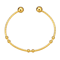 acero inoxidable Brazalete, chapado en color dorado, para mujer, 8mm, 2mm, diámetro interior:aproximado 58.5x47mm, longitud aproximado 6.7 Inch, 10PCs/Grupo, Vendido por Grupo