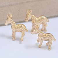 El oro pendiente 24K, metal, Caballo, chapado en oro de 24 K, libre de plomo & cadmio, 16x18mm, agujero:aproximado 1-2mm, 20PCs/Bolsa, Vendido por Bolsa