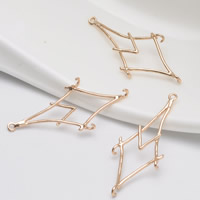 Brass Jewelry Connector Rhombus 24K gold plated 1/1 loop lead & cadmium free Approx 1-2mm Sold By Bag