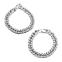 Men Bracelet Stainless Steel & curb chain & for man original color Sold Per Approx 8.5 Inch Strand